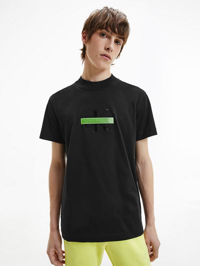 Calvin Klein Ruhák HU082932 | Calvin Klein Organic Cotton Logo Férfi Póló Fekete
